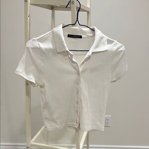 Brandy Melville White Button-Up Women's Top